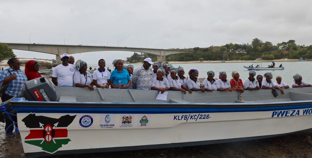 Pweza women’s group bought this boat with a KEMFSED grant to enable them venture into dee-sea fishing to increase their catch and incomes